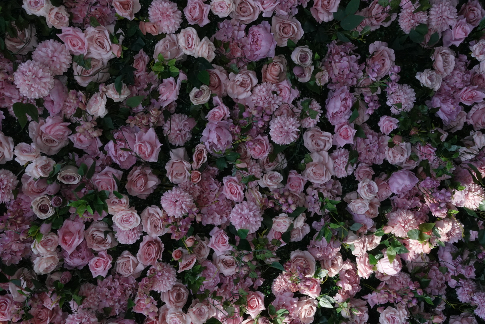 Nahaufnahme der Blumenwand